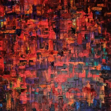 Schilderij getiteld "Dancing with ghosts" door Fatima Sardinha, Origineel Kunstwerk, Olie Gemonteerd op Frame voor houten br…