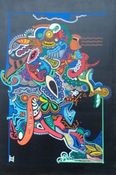Dessin intitulée "Où? Là! là!" par Isabelle Ilic, Œuvre d'art originale, Acrylique