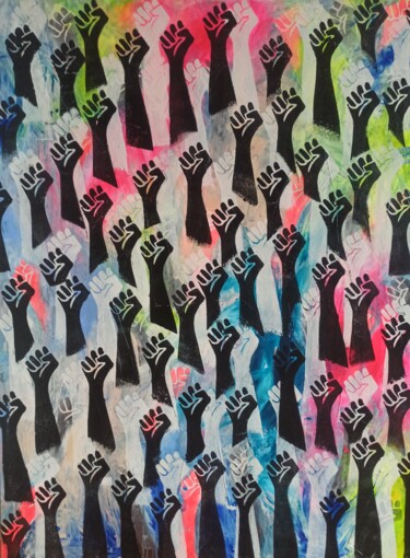 Peinture intitulée "The Raging hearts" par Delphine Dessein, Œuvre d'art originale, Acrylique Monté sur Châssis en bois
