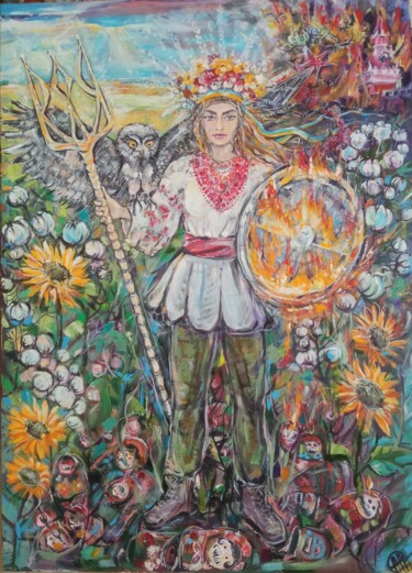 绘画 标题为“Nika Ukrainian - Go…” 由Skorokhoart, 原创艺术品, 油