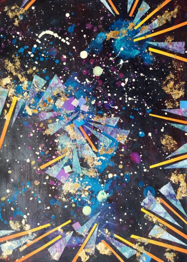 Lit up dark sky Collages titled "Lit up dark sky" by Lynda Rosemarie Stevens, Original Artwork, Collages