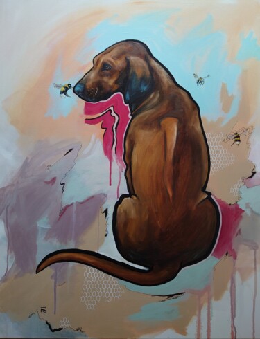 "Ridgeback und Hummel" başlıklı Tablo Marit Symalla tarafından, Orijinal sanat, Akrilik