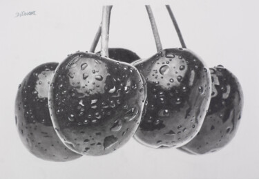 图画 标题为“Cherries with Water…” 由Dietrich Moravec, 原创艺术品, 铅笔