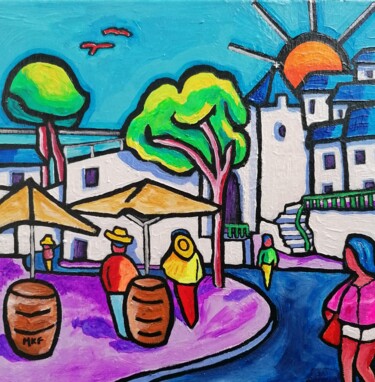 Peinture intitulée "Une journée au para…" par Marc Felix, Œuvre d'art originale, Acrylique Monté sur Châssis en bois