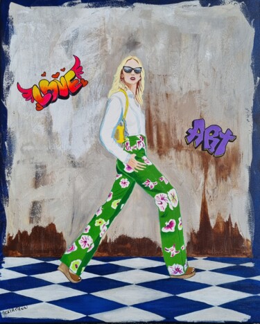 Painting titled "Fashionista" by Sophie Ackermann, Original Artwork, Acrylic