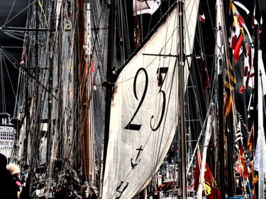 Photographie intitulée "la voile du Marie-F…" par Pierre-Yves Rospabé, Œuvre d'art originale, Photographie manipulée