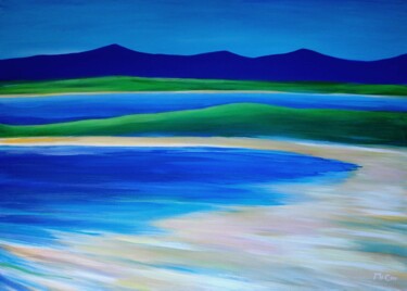 Beach, Wild Atlantic Way, Ireland Ζωγραφική με τίτλο "Beach, Wild Atlanti…" από Kirstin Mccoy, Αυθεντικά έργα τέχνης, Λάδι Τοποθετήθηκε στο Ξύλινο φορείο σκελ…