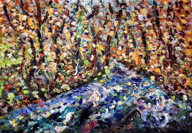 Peinture intitulée "Ruscello d'autunno" par Puliafico, Œuvre d'art originale, Acrylique