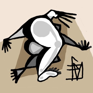 Digitale Kunst mit dem Titel "Femme gisante" von Franck Vidal, Original-Kunstwerk, Digitale Malerei