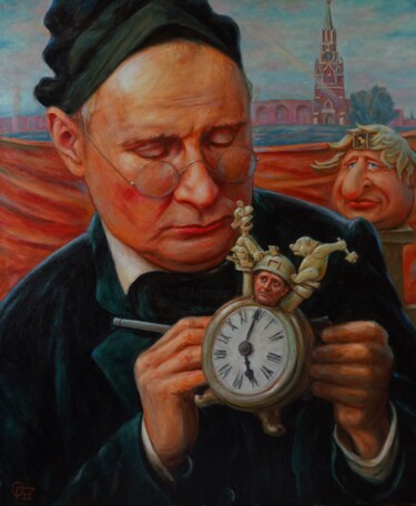 Pittura intitolato "Часовщик" da Oleg Gavrilov, Opera d'arte originale, Acrilico