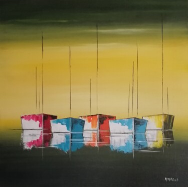 Peinture intitulée "Inspiration marine 3" par Anne-Marie Picot, Œuvre d'art originale, Acrylique Monté sur Châssis en bois