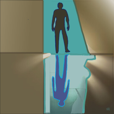 Peinture intitulée ""Solitudes" reflet" par Laydev, Œuvre d'art originale, Peinture numérique