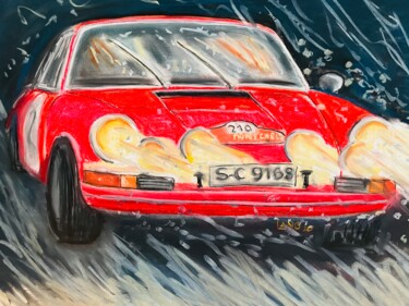Malerei mit dem Titel "Race II" von Peter Lang, Original-Kunstwerk, Pastell