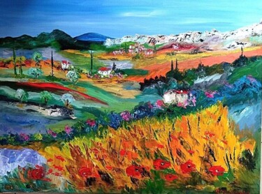 Painting titled "LES DENTELLES DE MO…" by Jean Pierre Jumeaux, Original Artwork, Oil Mounted on Wood Stretcher frame