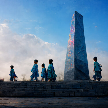数字艺术 标题为“人民英雄纪念碑 Monument au…” 由Eymeric Pichon, 原创艺术品, 数字油画