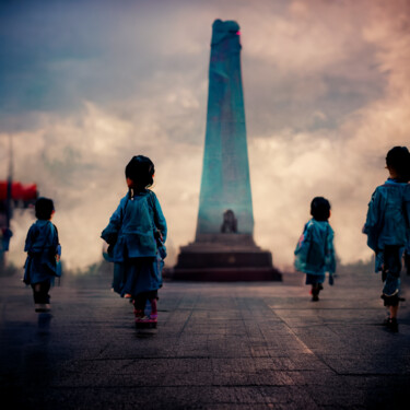 数字艺术 标题为“Monument aux héros…” 由Eymeric Pichon, 原创艺术品, 数字油画