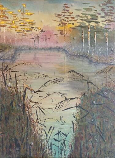 Peinture intitulée "Brume d'automne" par Emmanuelle Gaillard, Œuvre d'art originale, Acrylique Monté sur Châssis en bois