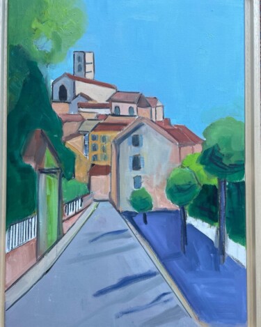 Painting titled "La mer abstraction" by Claudia Feldman, Original Artwork, Oil