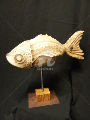 Скульптура под названием "Rascaille" - Eric Rodriguez Sculpture (Arteric), Подлинное произведение искусства, Дерево
