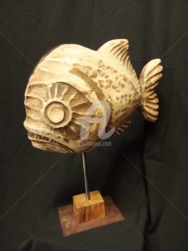 Скульптура под названием "Bermudes" - Eric Rodriguez Sculpture (Arteric), Подлинное произведение искусства, Дерево