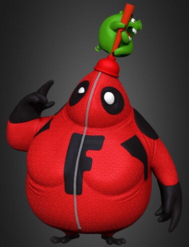 Digital Arts titled "Darlene Angry Birds…" by Yacine Brinis, Original Artwork, 3D Modeling