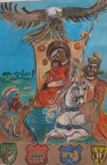 Pittura intitolato "PALIO NORMANO" da Wanda Dorota Ozieranska, Opera d'arte originale, Tempera