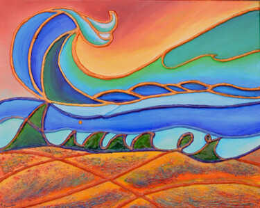 Painting titled "composition cloison…" by Monique Ducarton, Original Artwork, Acrylic Mounted on Wood Stretcher frame