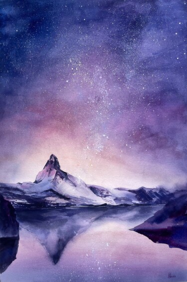 Zermat Painting titled "Zermat" by Liliya Khomyakova (Artelida), Original Artwork, Watercolor