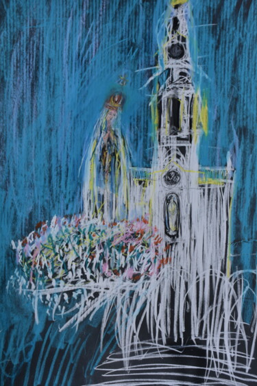 Painting titled "Santa senhora de Fá…" by Gritodetinta, Original Artwork, Pastel