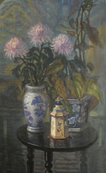 Peinture intitulée "Nature morte avec d…" par Iurii Kozliuk, Œuvre d'art originale, Huile