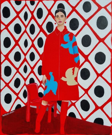 Rouge Pop Peinture intitulée "Rouge Pop" par Sophie Ackermann, Œuvre d'art originale, Acrylique