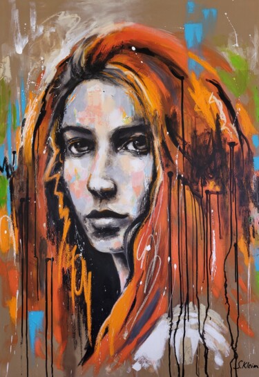 Peinture intitulée "Ambre" par Sébastien Klein, Œuvre d'art originale, Acrylique Monté sur Châssis en bois