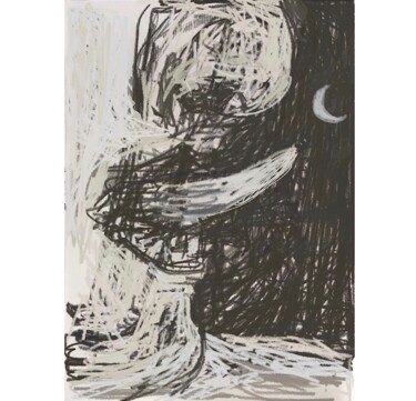 Arts numériques intitulée "Il y eut deux lunes…" par Olga Richir, Œuvre d'art originale, Peinture numérique