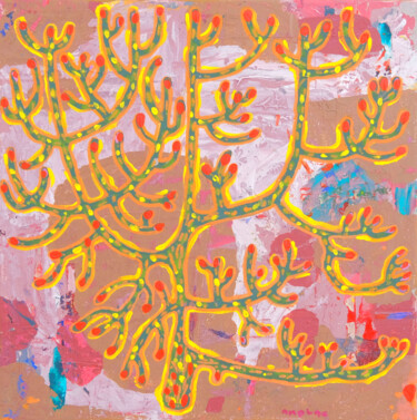 Algue V Peinture intitulée "Algue V" par Andrea Plaza, Œuvre d'art originale, Acrylique Monté sur Châssis en bois