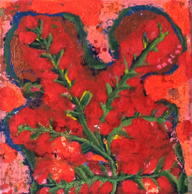 Painting titled "Bisous" by Andrea Plaza, Original Artwork, Acrylic Mounted on Wood Stretcher frame
