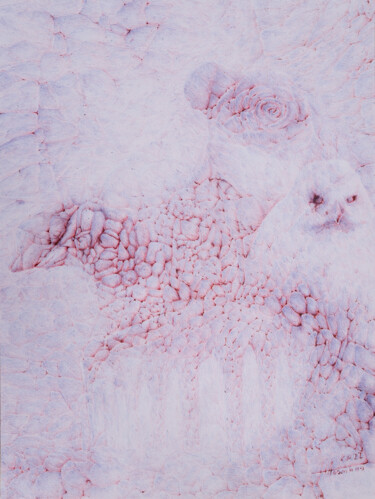 Drawing titled "Rysunek Spontaniczny" by Artur Hausmann, Original Artwork, Ballpoint pen Mounted on Plexiglass