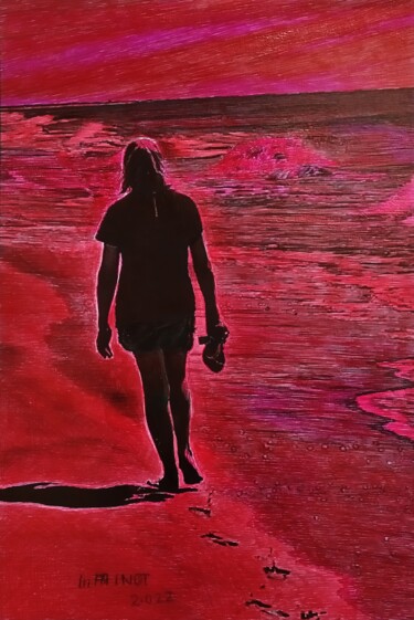 Disegno intitolato "Mi gran amiga" da Infa Inot, Opera d'arte originale, Inchiostro