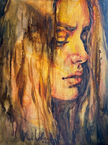 绘画 标题为“In the shadow of my…” 由Isolde Pavlovskaya, 原创艺术品, 油 安装在纸板上