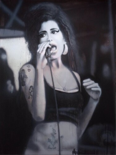 The 27 Club, Amy Winehouse Malarstwo zatytułowany „The 27 Club, Amy Wi…” autorstwa Giuseppe Valia, Oryginalna praca, Farba w spray'u Zamontowany na Dre…
