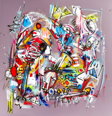 Peinture intitulée "Flying Cloud" par Luc Villard, Œuvre d'art originale, Acrylique Monté sur Châssis en bois