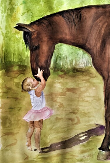 Painting titled "Fiducia" by Solange Esposito (SEsposito), Original Artwork, Watercolor