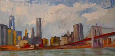 Painting titled "New York _4" by Patrick Ceron, Original Artwork, Acrylic Mounted on Wood Stretcher frame