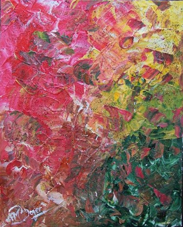 Peinture intitulée "Jardin Fleuri" par Anne-Marie Boyer, Œuvre d'art originale