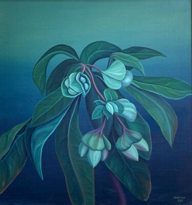 绘画 标题为“Green Flower” 由Vinko Hlebs, 原创艺术品, 油