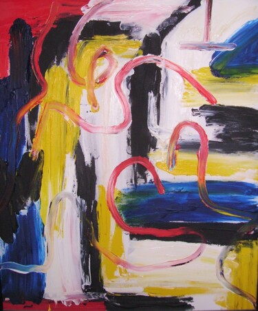 Pittura intitolato "take this mondrian" da Jeremy Zixxon, Opera d'arte originale, Olio