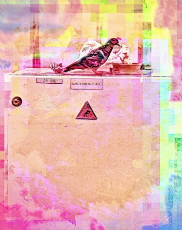 Jeune pigeon contemporain (métro Barbès) 印花与版画 标题为“Jeune pigeon contem…” 由Marcelle Delacité, 原创艺术品, 颜料