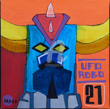 绘画 标题为“UFO Robo Goldorak” 由Tarek Ben Yakhlef, 原创艺术品, 丙烯