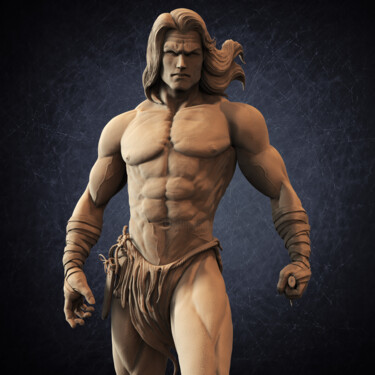 Digital Arts titled "Tarzan" by Yacine Brinis, Original Artwork, 3D Modeling