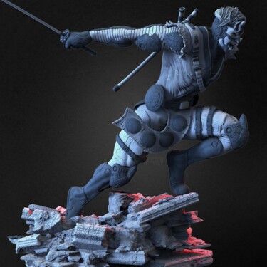 Digital Arts titled "Ninjak Valiant Comic" by Yacine Brinis, Original Artwork, 3D Modeling