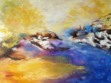 Peinture intitulée "captivant" par Monique Blanchet, Œuvre d'art originale, Huile